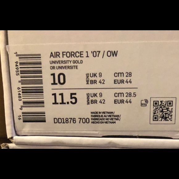 Nike x Off-White Air Force 1 Low "University Gold" - Picture 13 of 13